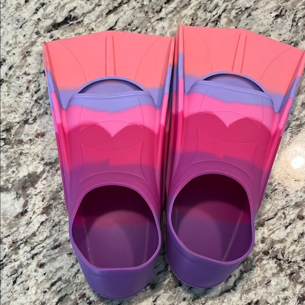 Pink and Purple Swim Fins